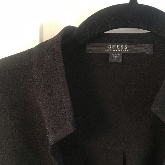 GUESS LS Black Wrap Dress - Picture 3 of 7